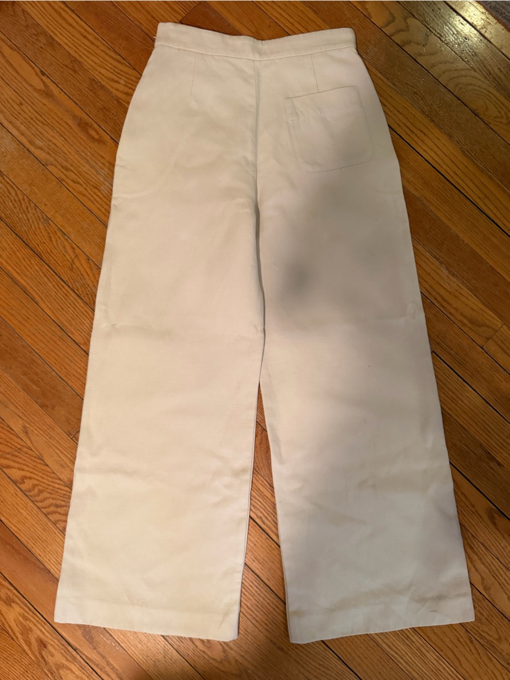 Sezane marina Cream Wide-Leg Sailor Pants with Button Detail - Picture 8 of 11